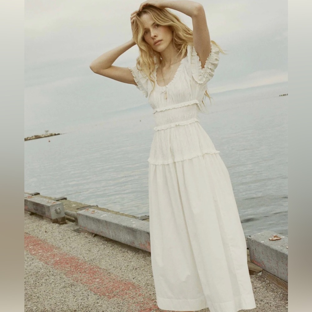 Doen Leanne Dress size L NWT white